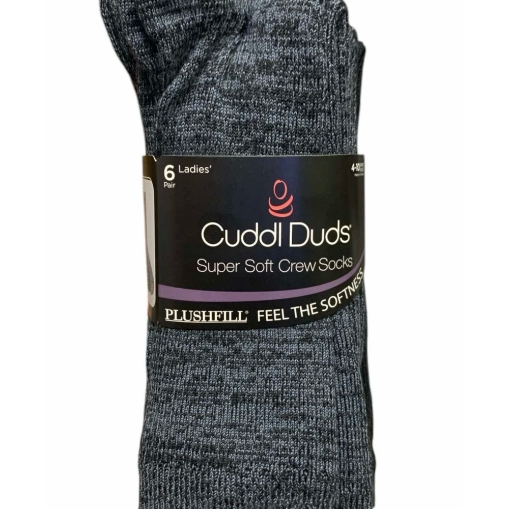 Cuddl Duds Women's Plushfill Super Soft Comfort Crew Socks, 6 Pair